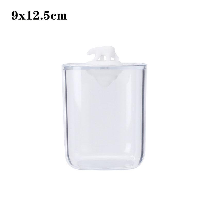 Cotton Swab Organizer Storage Bamboo Cover Acrylic Round Organizer Makeup Storage Box Container Organizadores