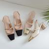 Сандалии Baotou на высоком каблуке, женские, весна/лето 2024 г., с ремешком сзади, квадратной формы, модные женские туфли, дизайнерские сандалии