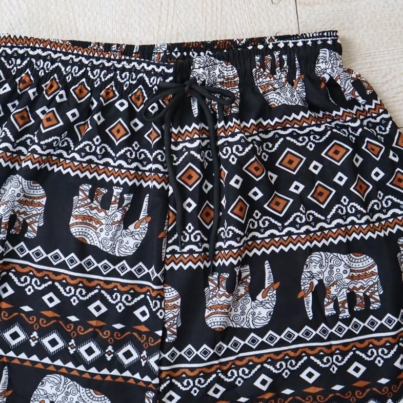 Elephant Pants Men Women Unisex Plus Size High Waist Summer Thailand Thin Straight Trousers Casual Streetwear Bottoms Clothing Fashion