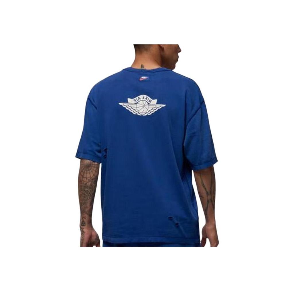 Jordan Air SS25 Редкая WSH SS Футболка Модная Удобная Универсальная Мягкая Футболка с Коротким Рукавом Мужская Футболка Синяя IB3131485