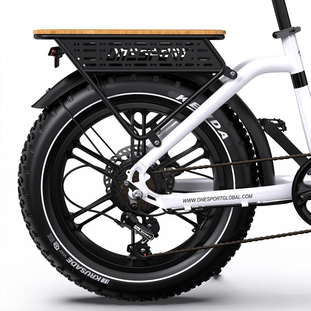 Электровелосипед Вездеход Onesport OT08 20" Широкие покрышки 48V 18AH Взрослый Ebike 500W Мотор Подключение к приложению Shimano 7 скоростей Двойной дисковый тормоз
