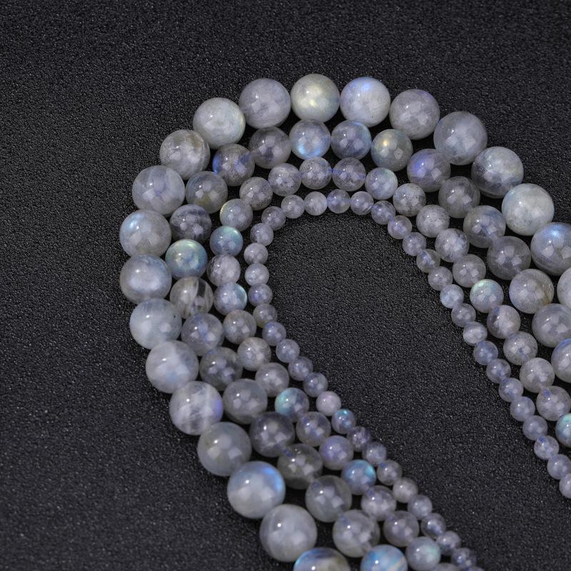 Natural Grey Moonstone Beads | Handmade DIY Jewelry Accessories | Round Beading Semi-finished Products In Stock