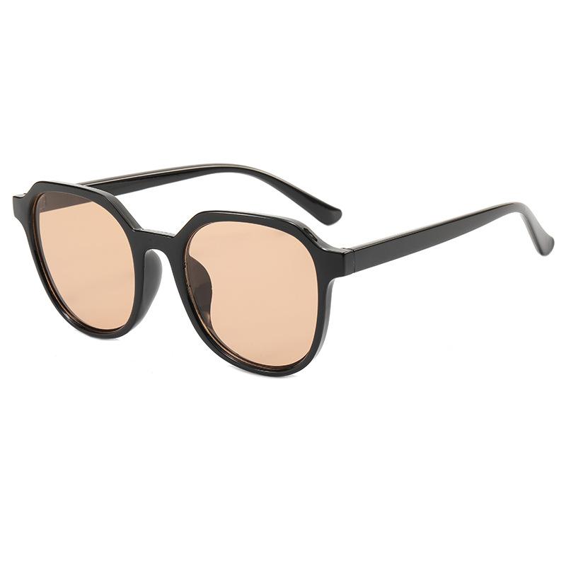 Concave Street Shooting Retro Personality Big Face Fashion Brown Sunglasses Women'S Retro Fashion Sunglasses Men'S Trend