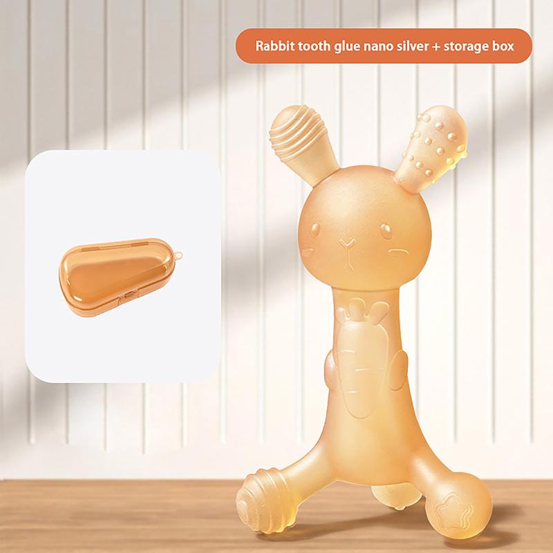 Игрушки для прорезывания зубов в форме кролика, жевательные игрушки для прорезывания зубов, мягкие, эластичные, силиконовые, прорезыватели для зубов, держатель для новорожденного, прорезыватели для моляров, детские принадлежности