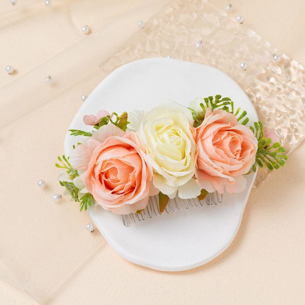 Свадебные аксессуары для волос Цветочный лист Расческа для волос Цветочная расческа для волос Свадебные украшения для волос с кристаллами
