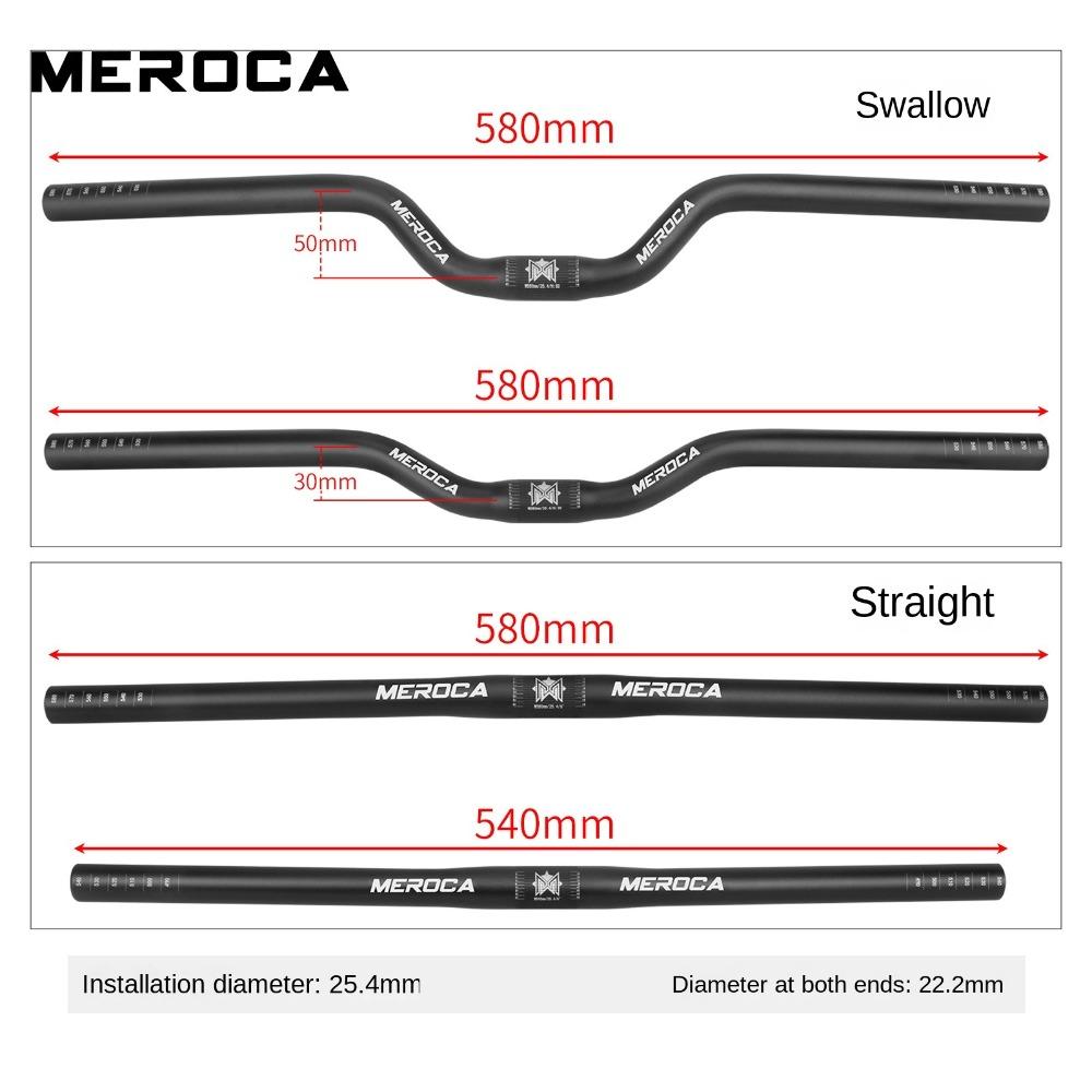 Руль MEROCA прямой/ласточкиной формы из алюминиевого сплава, подъемный руль 25,4x540/580 мм, запчасти для горных велосипедов.