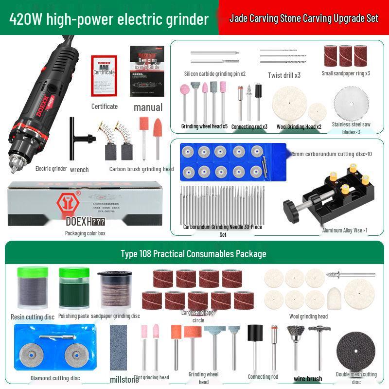 Высокомощная электрическая шлифовальная машина и полировальная машина для резки, вскрытия нефрита, пилинга и резьбы по дереву