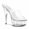 Ladies Dance Shoes 15CM Fully Transparent Crystal High Heels Princess Dating Fish High Heels Thick Sole Nightclub Slippers YKC