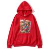 Christmas Squirrel Drop Shoulder Sweatshirt Festive Sweater Santa Hat Fashion Long Sleev Pullovers Vintage Cute Holiday Hooded
