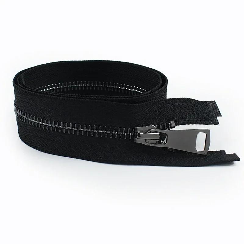 Meetee 5# Черные металлические молнии 15-150 см Закрытый/открытый конец Молния Пальто Сумки Автоматическая блокировка Застежки Молнии Ремонт Одежда Швейные аксессуары