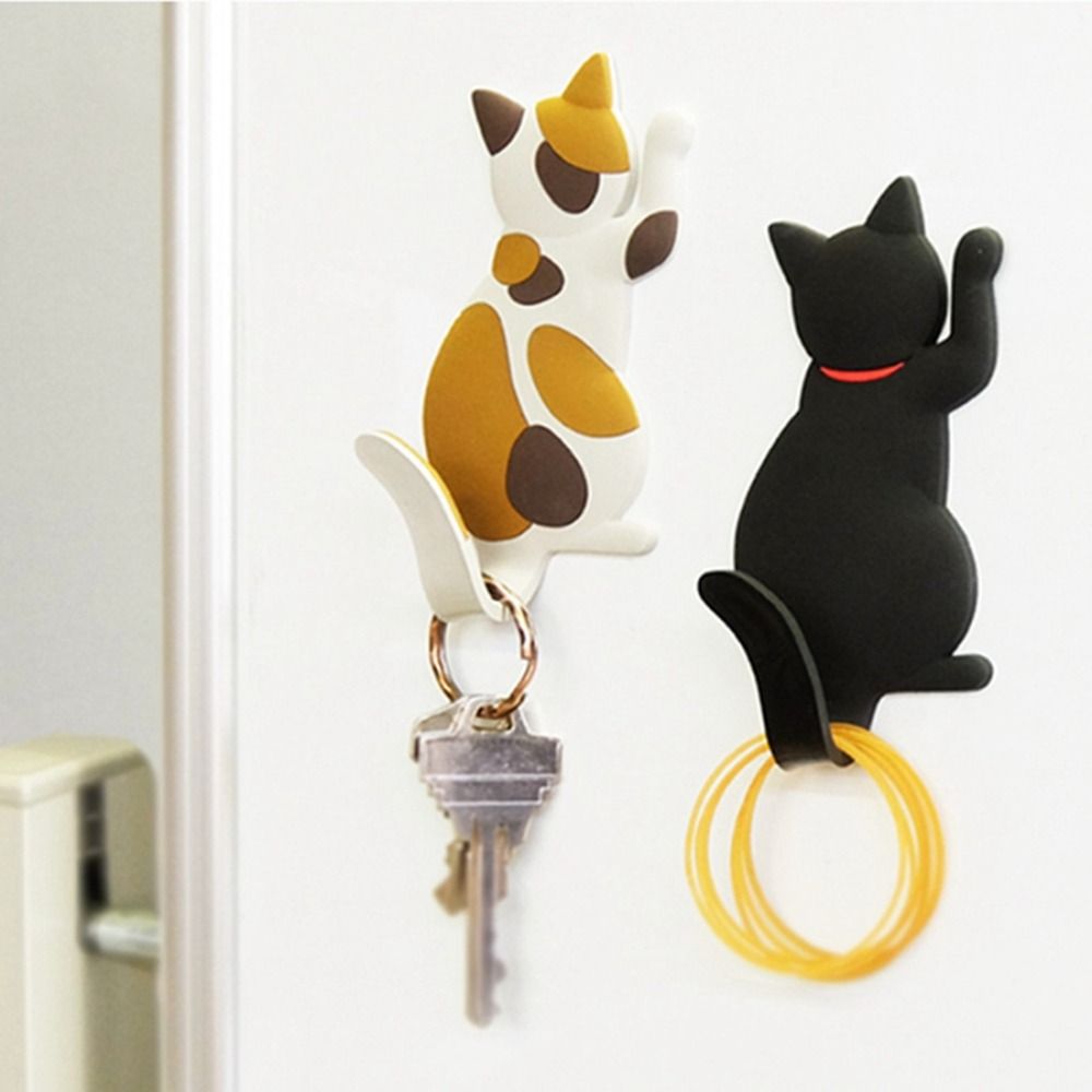 New Fashion Cute Creative Multifunction Cat Magnetic Wall Mount Hook Refrigerator Sticker Fridge Magnet Decor Hanger Holder Hook