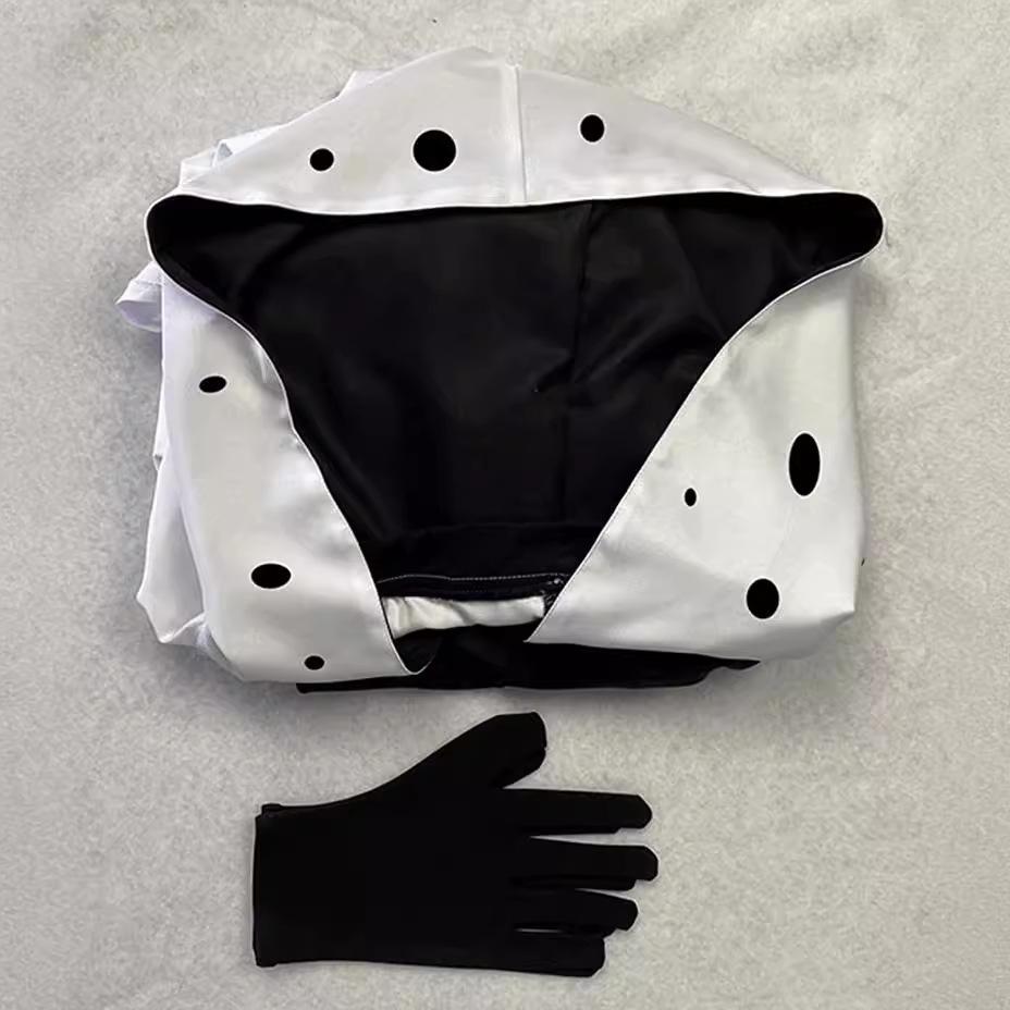 101 Далматинец Круэлла де Виль Черно-белое пятнистое платье костюм для сценического выступления