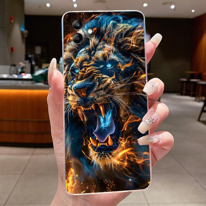 Чехол для Samsung A05 A04 A04E A03 Задняя крышка для Samsung Galaxy A05 Прозрачный Роскошный Дракон Милый Крутой Чехол для Телефона Мальчиков Девочек