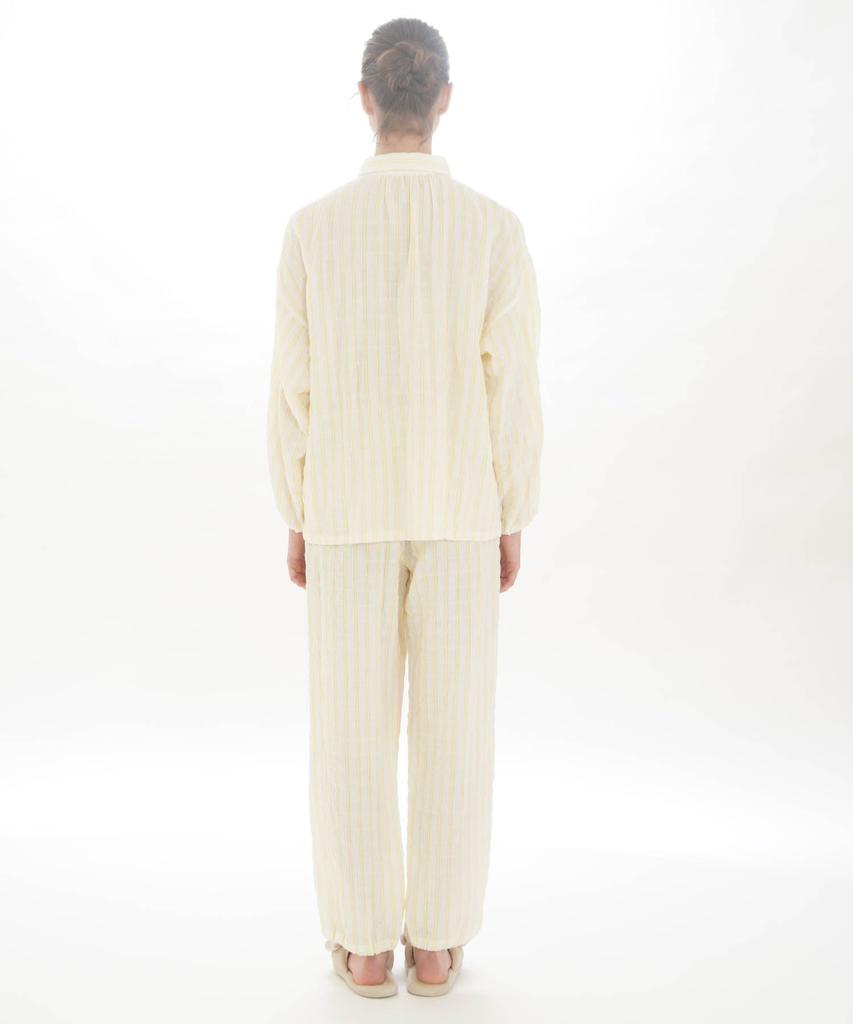 Пижамный комплект из двух полосок марли с присбориванием, желтый [Narue], пижамы, женские,