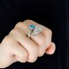 Регулируемое кольцо-дракон Зодиака с ярким цирконом Деликатное эстетичное кольцо с квадратным бриллиантом Роскошный дизайн Сверкающее кольцо Банкетное мероприятие