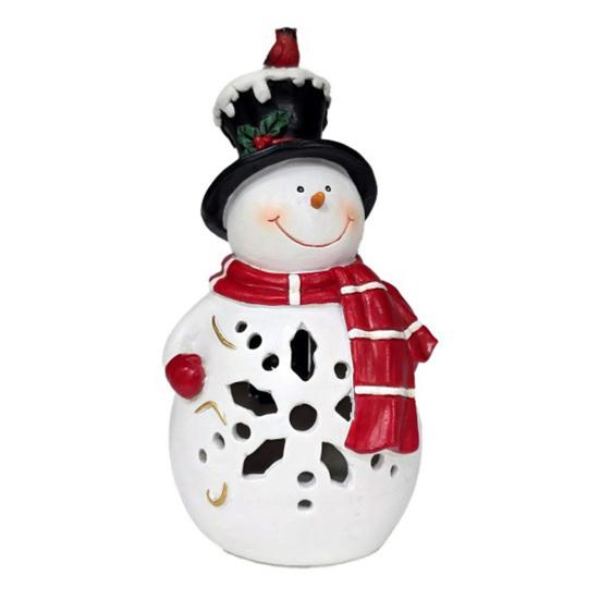 Светящееся Рождественское Украшение Винтажная Полирезиновая Фигурка Снеговика/Санта-Клауса/Пингвина со Светодиодной Подсветкой для Праздничного Зимнего Украшения Стола