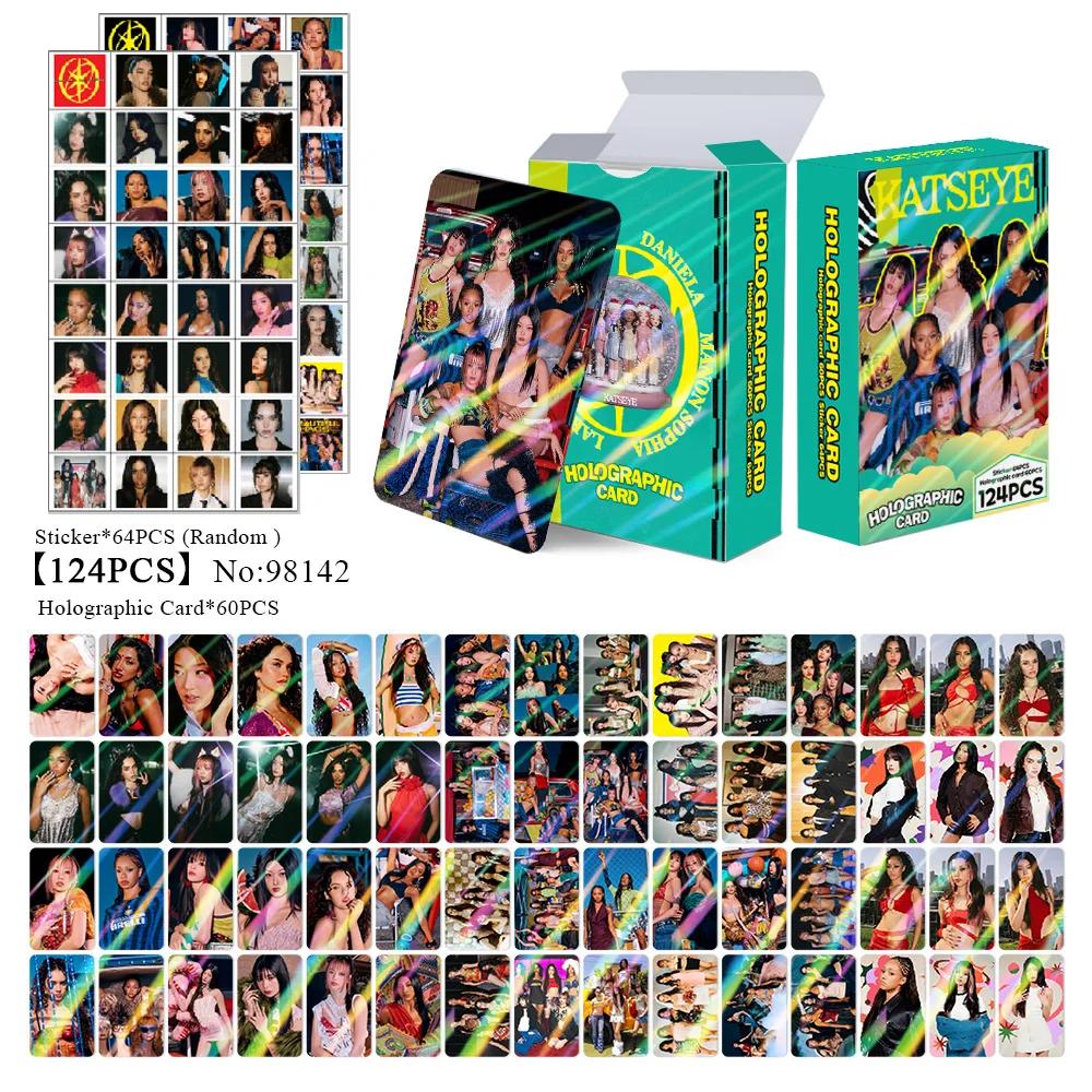 124 шт./Набор K-pop Идол KATSEYE Последний Альбом Лазерная HD Печать Lomo Карточки MANON SOPHIA DANIELA LARA MEGAN Pocards Стикер Подарки для Фанатов@