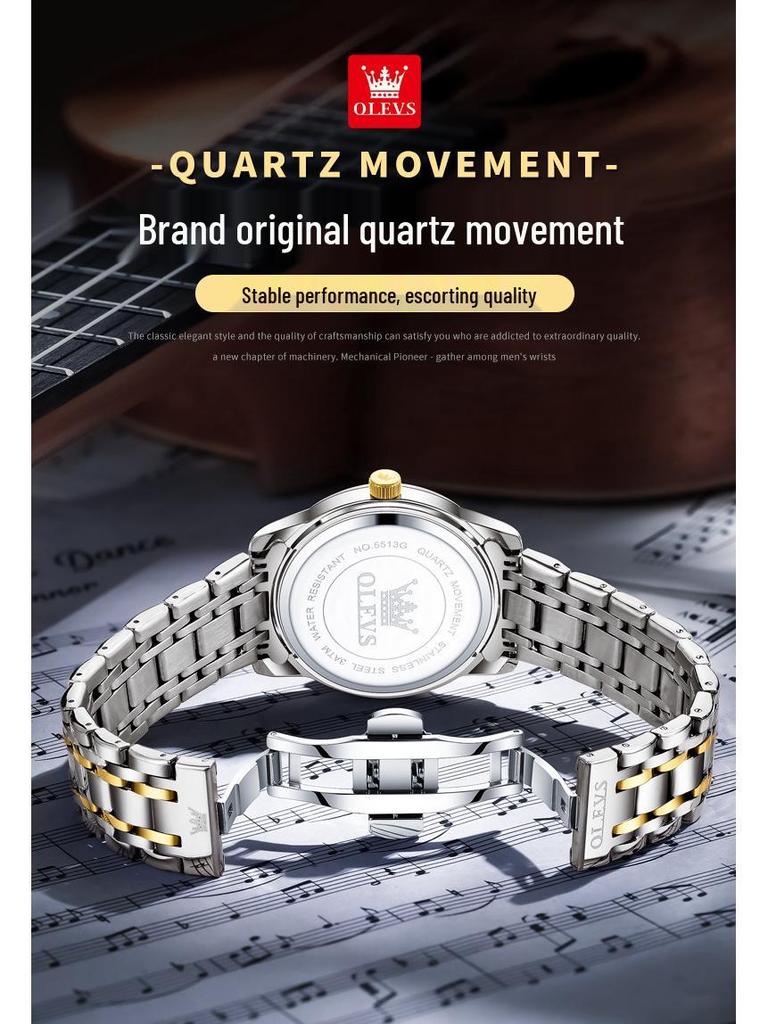 Oulishi Кварцевые Люминесцентные Часы с Двойным Календарем для Мужчин и Детей