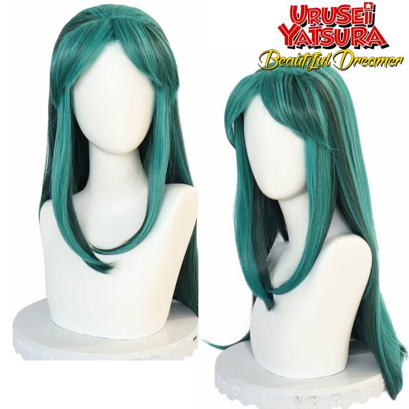 Lum Lamu Long Green Cartoon Cosplay Wig For Any Face Shape