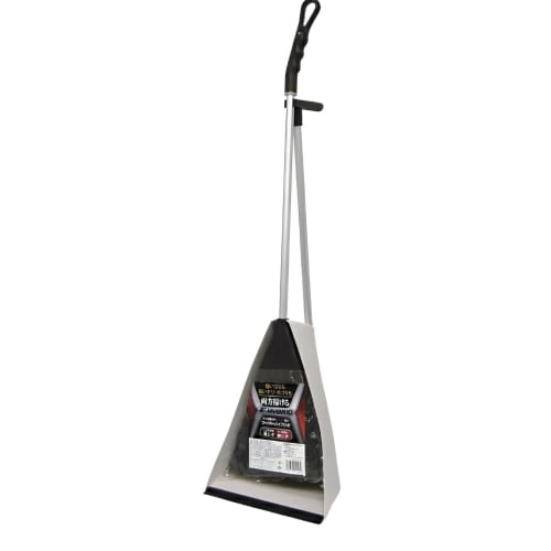 Nihon Clean Tech Hybrid Broom with Stand and Dustpan Set, Indoor/Outdoor Use, Mixed Two-Material Tip, Picks Up Coarse Dust and Light Dust, Black