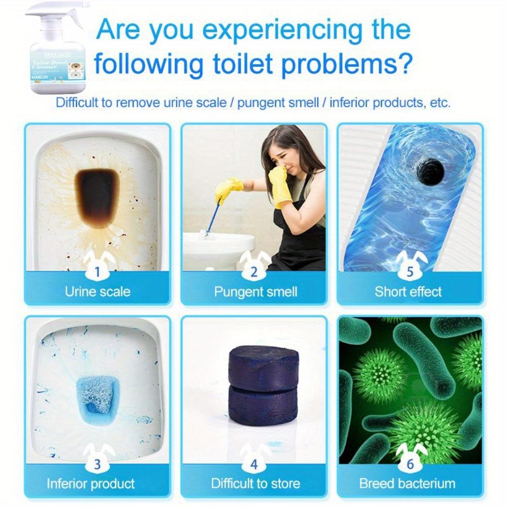H4Cacle Multi-Purpose Toilet Bowl Remover Powerful Descaling Toilet Spirit Removes Odors Stains Scum Agent Tile Wall Yellowing Decontamination Removal