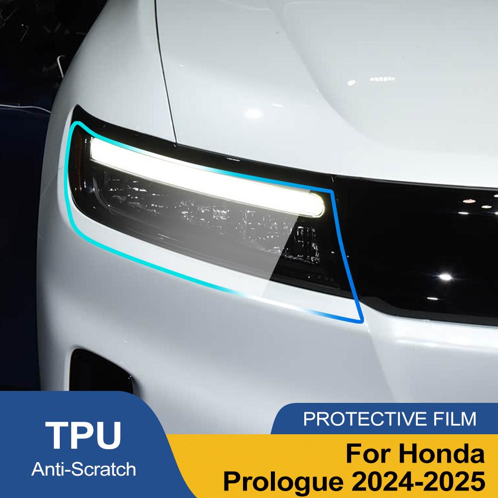 Car Headlight Protective Film For Honda Prologue 2025-2025 Smoke Black TPU PPF Vinyl Wrap Film Pre-cut Anti-Scratch Custom Fit