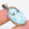 Natural Republic Larimar Gemstone 925 Solid Sterling Silver Pendant 1.75" B4r02