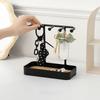 1Pc  Jewelry Organizer Hanging Display For Earrings Necklaces Jewelry Storage Rack With Wooden Base Bracelet Rings Holder