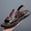 Summer New Sandals Men's Topcoat Cowhide Soft Sole Massage Beach Shoes Men's Casual Dual Purpose Slippers