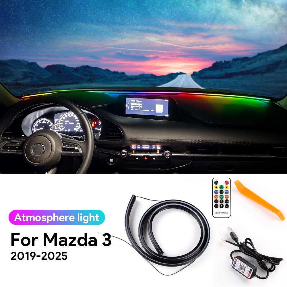 Front Windshield 137cm Control Remote Symphony Lamp For Mazda 3 BP Axela 2024 2025 Car LED Ambient RGB