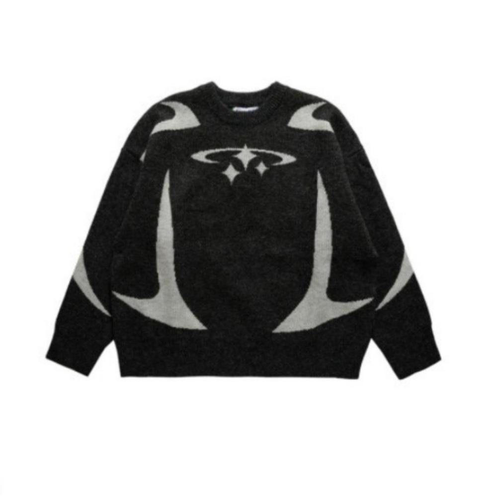 Y2K Harajuku свитер с длинным рукавом толстовка винтажная полоса вышивка Savage Color топы High Street Мужчины Женщины Slim Fit пуловеры