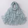 Versatile Solid Bamboo Yarn Scarf Soft Comfortable Autumn Winter Head Wrap For Women
