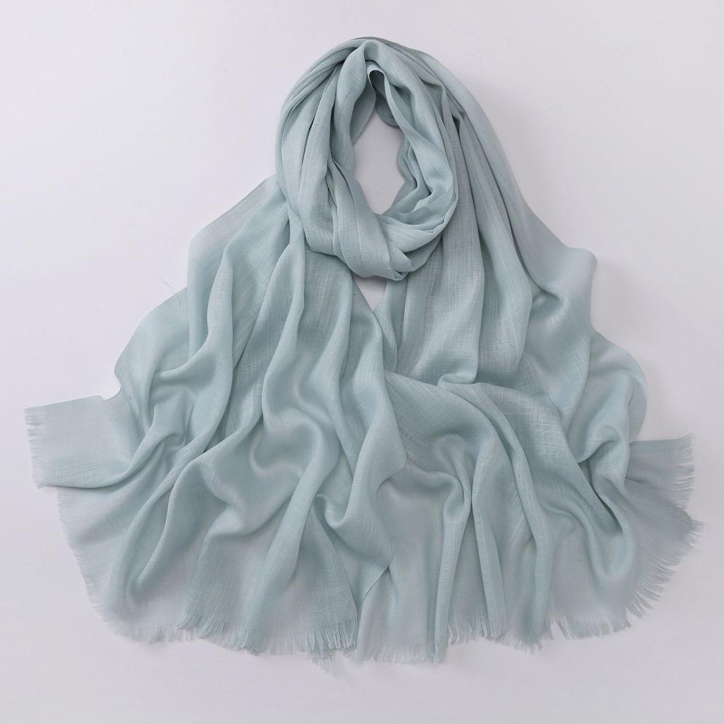 Versatile Solid Bamboo Yarn Scarf Soft Comfortable Autumn Winter Head Wrap For Women