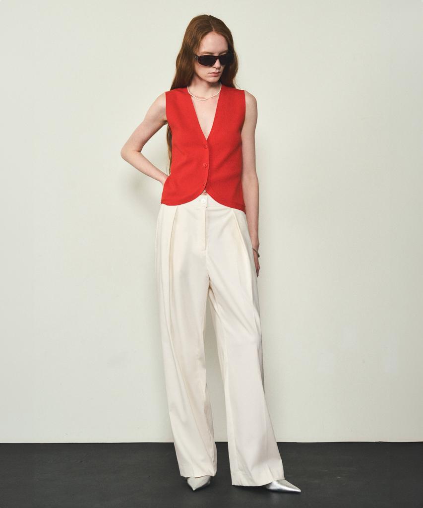 CITTA Linen Inside Pintuck Slacks_Ctb520(Cream)