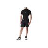 Under Armour Solid Color Logo High Neck Slim Fit Baseball Raglan Short Sleeve T-Shirt Men Tops Black 1358642-001