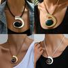 1 Pc Exaggerated Geometric Design Leather Rope Long Necklace Fashionable Simple Women And Girls Daily Wear Party Exquisite Anniversary Gift