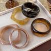 Women's Korean Irregular Resin Plain Band Bracelet - Chic Niche Design Bangle for Stacking