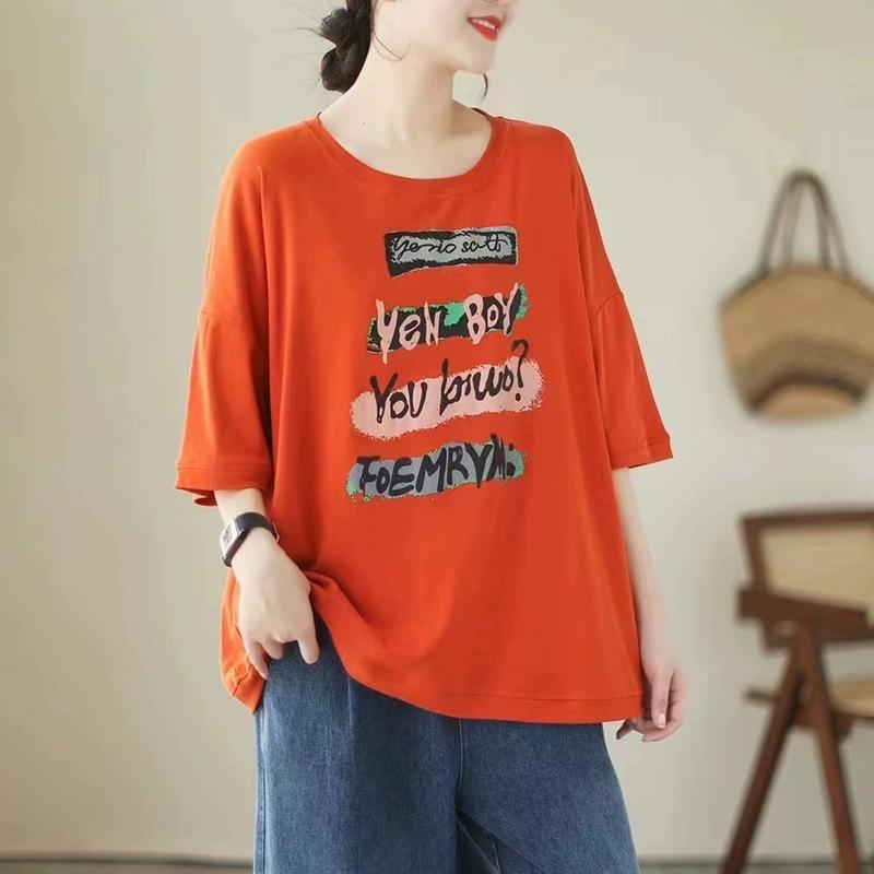 Dimanaf 2025 Летняя футболка Женская с коротким рукавом Свободные топы Футболки