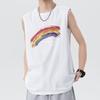 Мужская повседневная футболка без рукавов с принтом, летняя мода, пляжный отдых, жилет, майки
