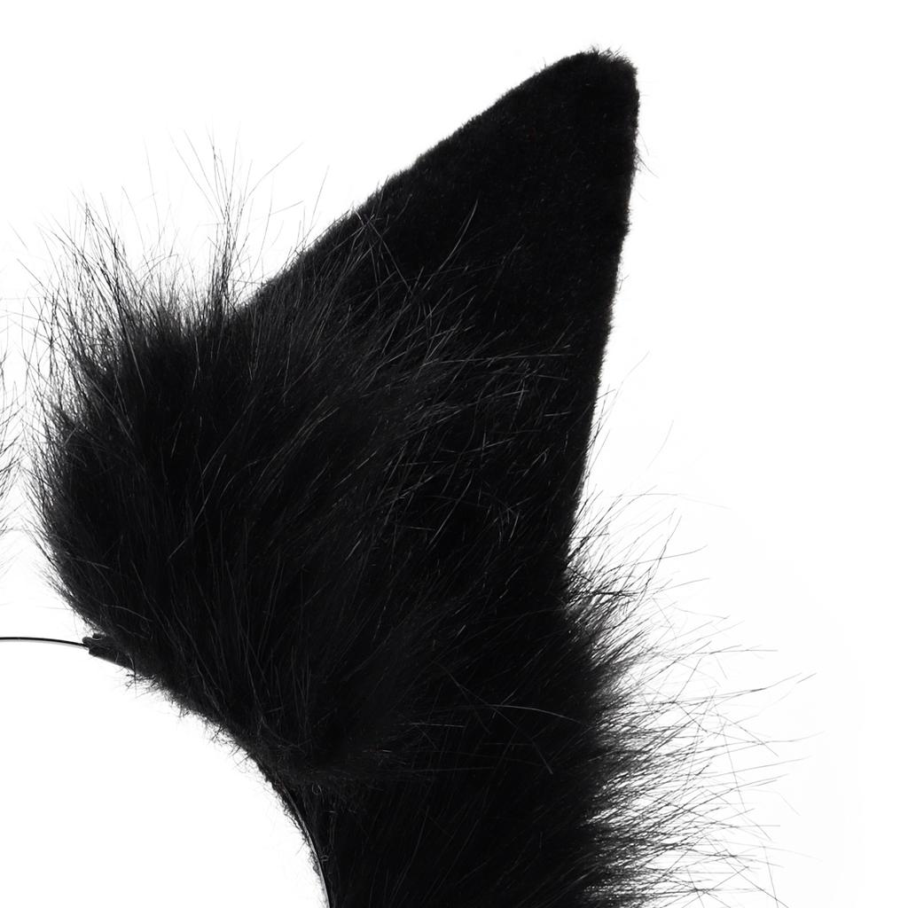 Плюшевая Повязка на Голову Леди-Кошка с Ушками Зверя Ушки Кошки Косплей Хэллоуин Танцы Ушки Лисы Головной Убор Аксессуары