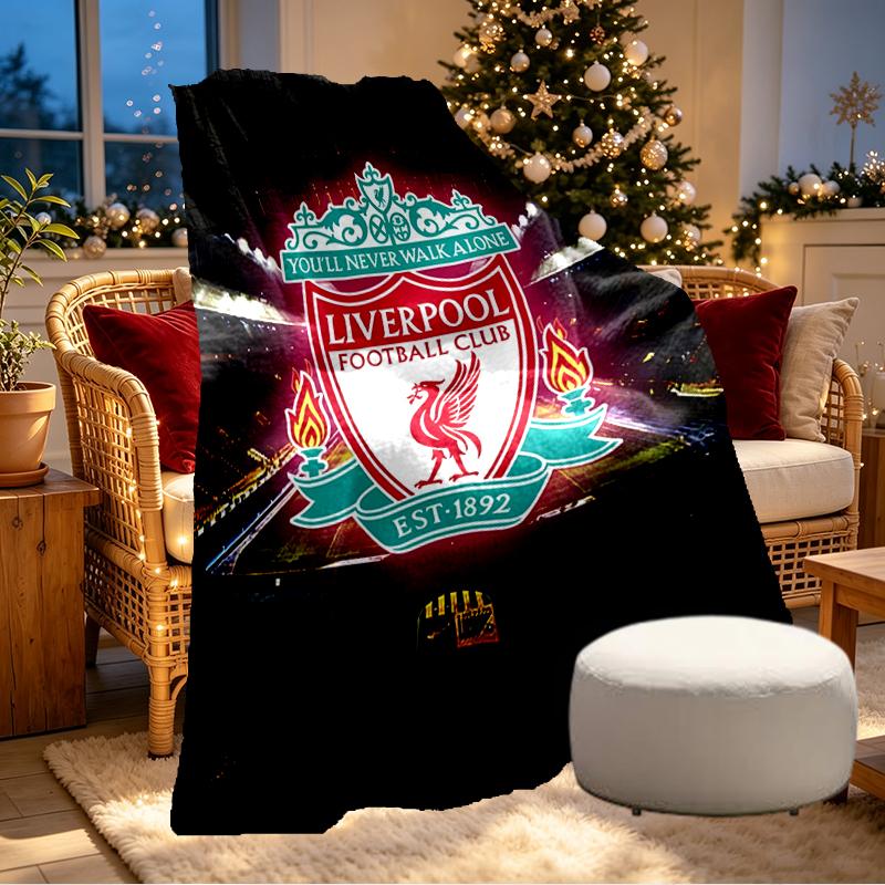 Плед Liverpool F.C. - Мягкий и Удобный, для Спальни, Путешествий, Дивана, Домашнего Декора - Подарок на День Рождения, Рождество для Друга