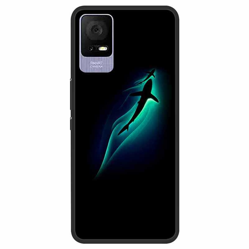 For TCL 405 / 406 / 408 / T506 Case Flower Marble Black Bumper Soft TPU Silicone Cover for TCL 408 405 Phone Cases Lovely Capas