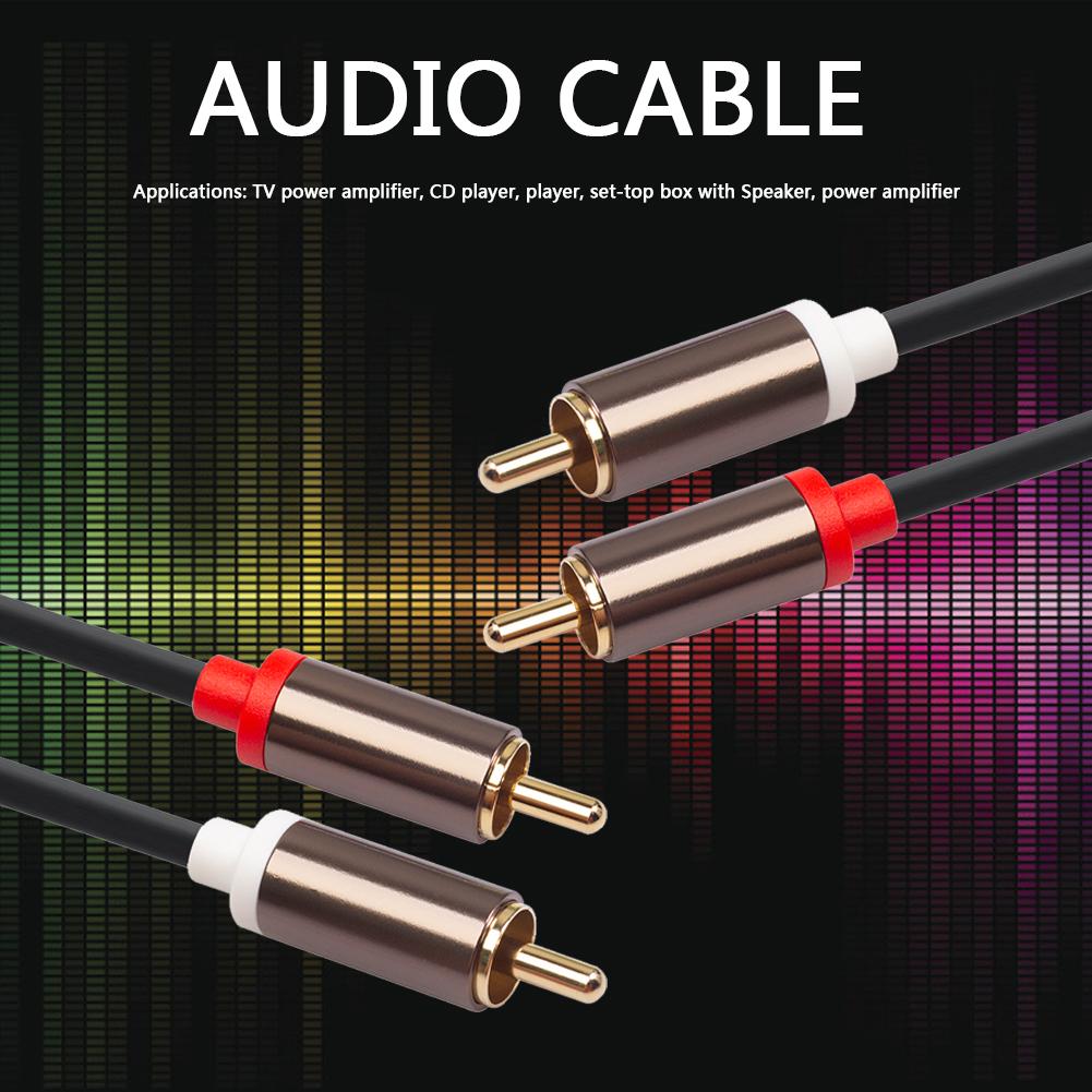 Кабель 1 м 2 RCA на 2 RCA между мужчинами Аудио шнур для звуковой коробки усилителя телевизора