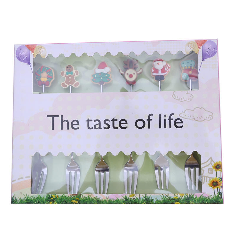 Рождественский набор вилок и ложек из нержавеющей стали, полированное серебро, десертные вилки с кофейными ложками, элегантные сервировочные приборы для рождественской вечеринки