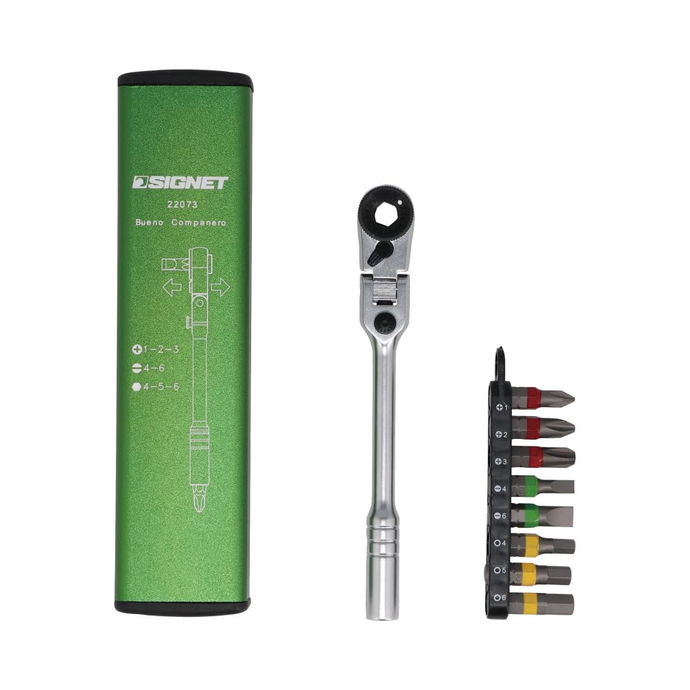 SIGNET Mini Ratchet Flex Head Type Flex Mini Ratchet Set Green 22073 60-Gear