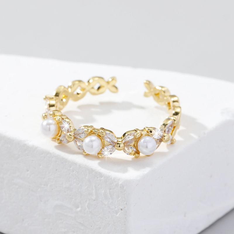 Кольцо GemChic для женщин, изысканное, милое, геометрическое, регулируемое, женское, с вставкой из циркония, подарок на день рождения, Рождество, ювелирные изделия