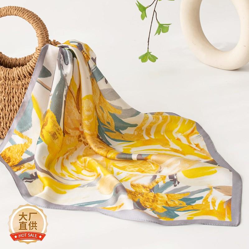 Womens 100% Mulberry Silk Square Scarf 53x53cm Fashionable All-match Shawl