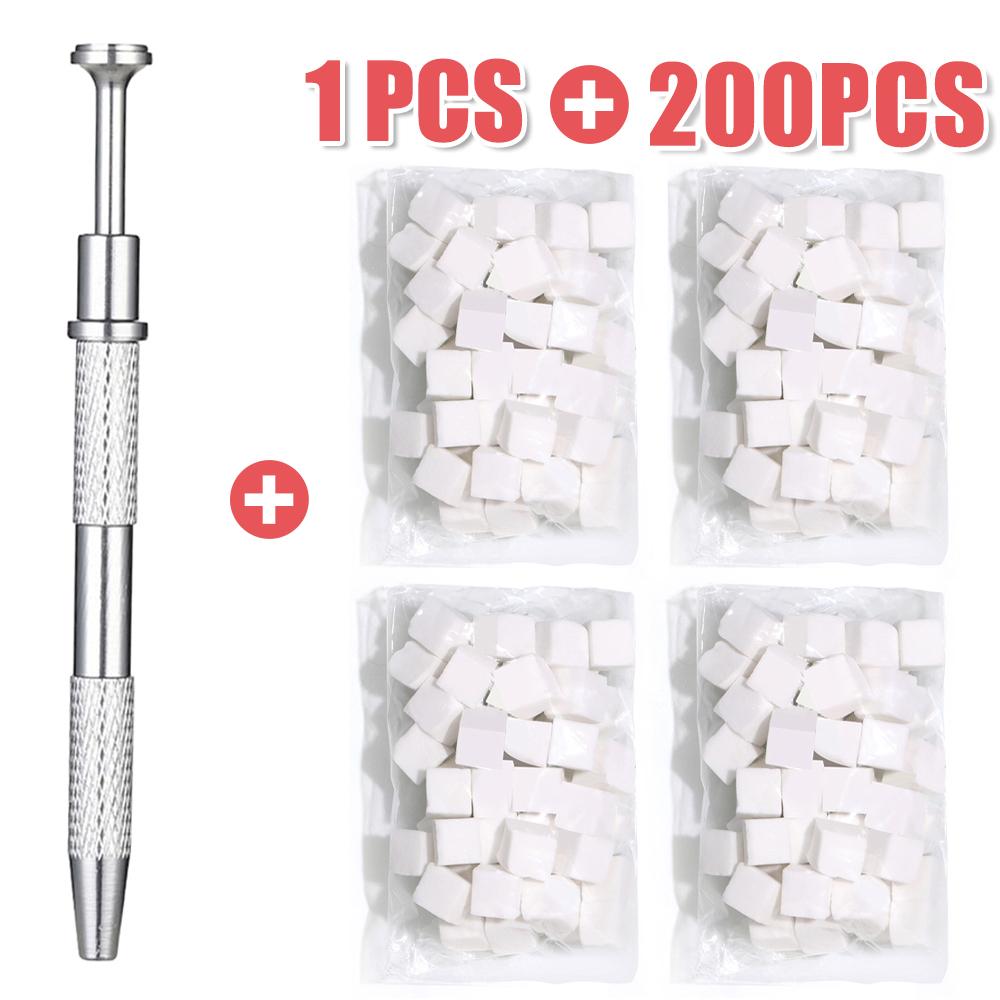 LINMANDA 200/50PCS Nail Sponges With Silver Grabbing Pen Nail Art Color Gradient Aura Effect Designs Brush Precise Manicure Tool