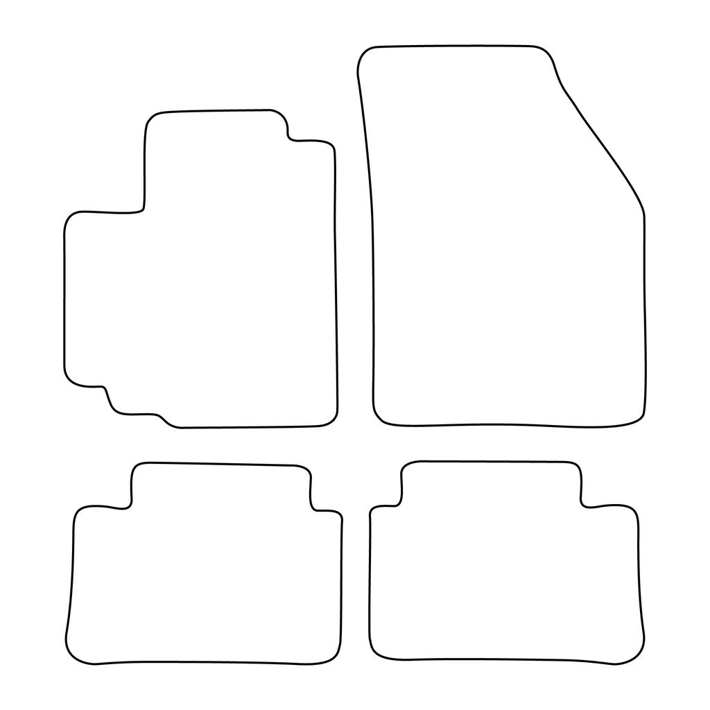 [Blm]Su006 Black - Set Of Velour Floor Mats Suitable For Suzuki Alto Vii 2009- - Black Trim