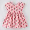 24-Year-Old Girl's Summer Pink Floral Baby Dress, Summer Princess Dress for 3-6 Year Old Children, Children's Dress